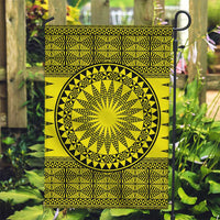 All Yellow Tonga Malo e lelei Garden Flag Vintage Ngatu Tribal Pattern - Polynesian Pride
