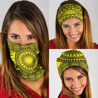 All Yellow Tonga Malo e lelei Neck Gaiter Vintage Ngatu Tribal Pattern - Polynesian Pride