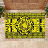 All Yellow Tonga Malo e lelei Rubber Doormat Vintage Ngatu Tribal Pattern LT9 Yellow - Polynesian Pride