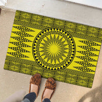 All Yellow Tonga Malo e lelei Rubber Doormat Vintage Ngatu Tribal Pattern LT9 - Polynesian Pride