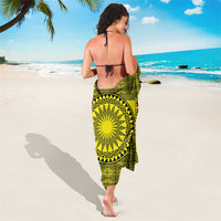 All Yellow Tonga Malo e lelei Sarong Vintage Ngatu Tribal Pattern - Polynesian Pride