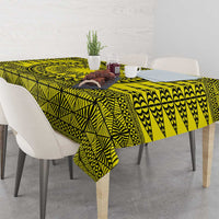 All Yellow Tonga Malo e lelei Tablecloth Vintage Ngatu Tribal Pattern - Polynesian Pride