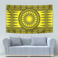 All Yellow Tonga Malo e lelei Tapestry Vintage Ngatu Tribal Pattern LT9 - Polynesian Pride