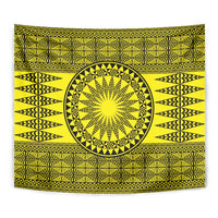 All Yellow Tonga Malo e lelei Tapestry Vintage Ngatu Tribal Pattern LT9 - Polynesian Pride