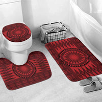 All Red Tonga Malo e lelei Bathroom Set Vintage Ngatu Tribal Pattern - Polynesian Pride
