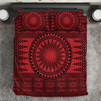 All Red Tonga Malo e lelei Bedding Set Vintage Ngatu Tribal Pattern - Polynesian Pride