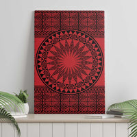 All Red Tonga Malo e lelei Canvas Wall Art Vintage Ngatu Tribal Pattern - Polynesian Pride
