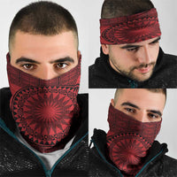 All Red Tonga Malo e lelei Neck Gaiter Vintage Ngatu Tribal Pattern - Polynesian Pride