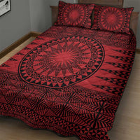 All Red Tonga Malo e lelei Quilt Bed Set Vintage Ngatu Tribal Pattern - Polynesian Pride