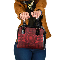 All Red Tonga Malo e lelei Shoulder Handbag Vintage Ngatu Tribal Pattern LT9 One Size Red - Polynesian Pride