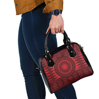 All Red Tonga Malo e lelei Shoulder Handbag Vintage Ngatu Tribal Pattern LT9 - Polynesian Pride