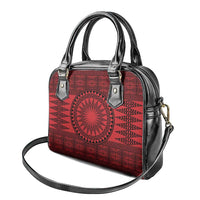 All Red Tonga Malo e lelei Shoulder Handbag Vintage Ngatu Tribal Pattern LT9 - Polynesian Pride