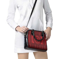 All Red Tonga Malo e lelei Shoulder Handbag Vintage Ngatu Tribal Pattern LT9 - Polynesian Pride