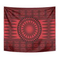All Red Tonga Malo e lelei Tapestry Vintage Ngatu Tribal Pattern LT9 - Polynesian Pride