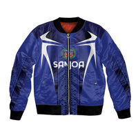 2026 Rugby Nations Series Custom Manu Samoa Bomber Jacket LT9 Unisex Blue - Polynesian Pride