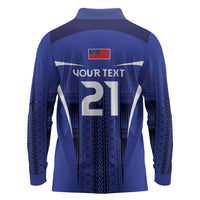 2026 Rugby Nations Series Custom Manu Samoa Long Sleeve Polo Shirt LT9 - Polynesian Pride