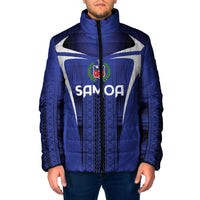 2026 Rugby Nations Series Custom Manu Samoa Padded Jacket LT9 Men Blue - Polynesian Pride