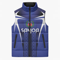 2026 Rugby Nations Series Custom Manu Samoa Sleeveless Puffer Jacket LT9 Unisex Blue - Polynesian Pride