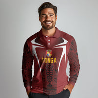 2026 Rugby Nations Series Custom Tonga Ikale Tahi Long Sleeve Polo Shirt LT9 - Polynesian Pride