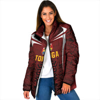 2026 Rugby Nations Series Custom Tonga Ikale Tahi Padded Jacket LT9 Women Red - Polynesian Pride