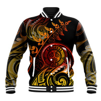 New Zealand Baseball Jacket Aotearoa Wisdom Face Maori Fern Tattoo Arty LT9 Unisex Reggae - Polynesian Pride