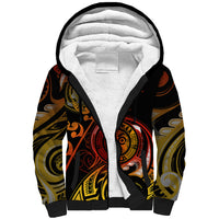 New Zealand Sherpa Hoodie Aotearoa Wisdom Face Maori Fern Tattoo Arty LT9 Unisex Reggae - Polynesian Pride