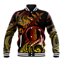 New Zealand Baseball Jacket Aotearoa Hei-Tiki Maori Fern Tattoo Arty LT9 Unisex Reggae - Polynesian Pride