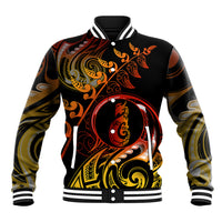 New Zealand Baseball Jacket Aotearoa Manaia Maori Fern Tattoo Arty LT9 Unisex Reggae - Polynesian Pride