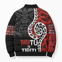 Honour The Treaty New Zealand Bomber Puffer Jacket Toitu Te Tiriti Ake Ake Ake - Polynesian Pride