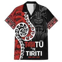 Honour The Treaty New Zealand Family Matching Long Sleeve Bodycon Dress and Hawaiian Shirt Toitu Te Tiriti Ake!Ake!Ake! LT9 Dad's Shirt - Short Sleeve Black - Polynesian Pride