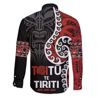 Honour The Treaty New Zealand Family Matching Long Sleeve Bodycon Dress and Hawaiian Shirt Toitu Te Tiriti Ake!Ake!Ake! LT9 - Polynesian Pride