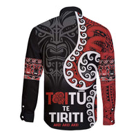 Honour The Treaty New Zealand Long Sleeve Button Shirt Toitu Te Tiriti Ake!Ake!Ake!