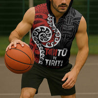Honour The Treaty New Zealand Sleeveless Zip Hoodie Toitu Te Tiriti Ake Ake Ake - Polynesian Pride