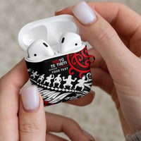 Honour The Treaty New Zealand Personalised AirPods Case Toitu Te Tiriti Half Fern Haka Dance - Polynesian Pride