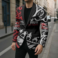 Honour The Treaty New Zealand Personalised Blazer Toitu Te Tiriti Half Fern Haka Dance - Polynesian Pride