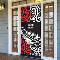 Honour The Treaty New Zealand Personalised Door Cover Toitu Te Tiriti Half Fern Haka Dance - Polynesian Pride