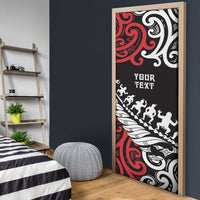 Honour The Treaty New Zealand Personalised Door Cover Toitu Te Tiriti Half Fern Haka Dance - Polynesian Pride