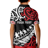 Honour The Treaty New Zealand Personalised Kid Polo Shirt Toitu Te Tiriti Half Fern with Haka dance