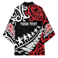 Honour The Treaty New Zealand Personalised Kimono Toitu Te Tiriti Half Fern Haka Dance - Polynesian Pride