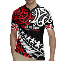 Honour The Treaty New Zealand Personalised Rugby Jersey Toitu Te Tiriti Half Fern with Haka dance