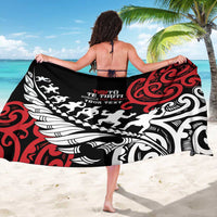 Honour The Treaty New Zealand Personalised Sarong Toitu Te Tiriti Half Fern with Haka dance