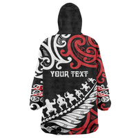 Honour The Treaty New Zealand Personalised Wearable Blanket Hoodie Toitu Te Tiriti Half Fern with Haka dance