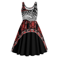Honour The Treaty New Zealand Personalised Midi Dress Toitu Te Tiriti Indigenous Maori Face - Polynesian Pride