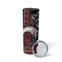 Honour The Treaty New Zealand Personalised Skinny Tumbler Toitu Te Tiriti Indigenous Maori Face