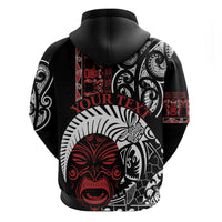 Honour The Treaty New Zealand Personalised Zip Hoodie Toitu Te Tiriti Indigenous Maori Face