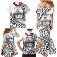 Samoa Mau Movement House Personalised Family Matching Mermaid Dress and Hawaiian Shirt Fa'a Samoa The Samoan Way