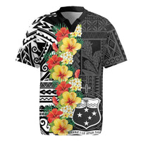 Samoa Tribal Hibiscus Flowers Rugby Jersey