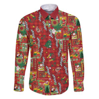 Mele Kalikimaka Pakalana Pikake Lei Family Matching Long Sleeve Bodycon Dress and Hawaiian Shirt Hawaiian Rodeo Paniolo Omaomao Palaka - Polynesian Pride
