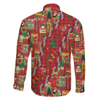 Mele Kalikimaka Pakalana Pikake Lei Family Matching Long Sleeve Bodycon Dress and Hawaiian Shirt Hawaiian Rodeo Paniolo Omaomao Palaka - Polynesian Pride