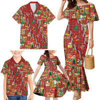Mele Kalikimaka Pakalana Pikake Lei Family Matching Mermaid Dress and Hawaiian Shirt Hawaiian Rodeo Paniolo Omaomao Palaka - Polynesian Pride